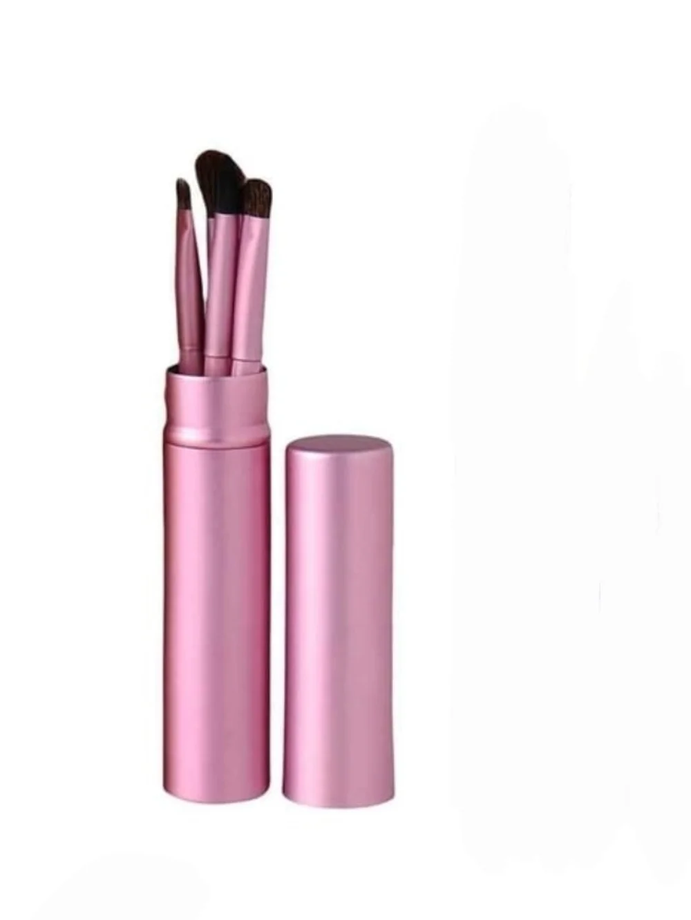 Metallic Pink 5-Piece Eye Makeup Brush Set with Travel Case BNIB